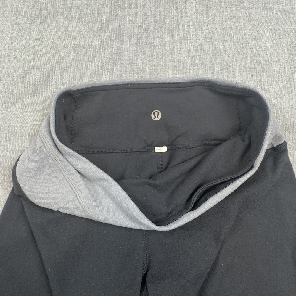 Lululemon Pants Womens 4 Black Gray Crop Wide Leg Yoga Capri Athletic Stretch - Picture 5 of 11